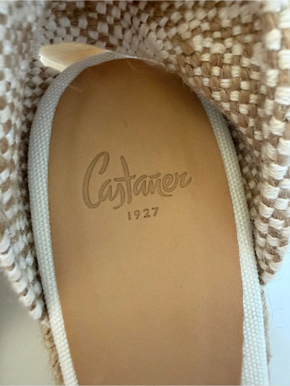 Castañer Carina Women’s Ivory Canvas Jute Wedge Espadrilles Size EU 38 US 7.5-8